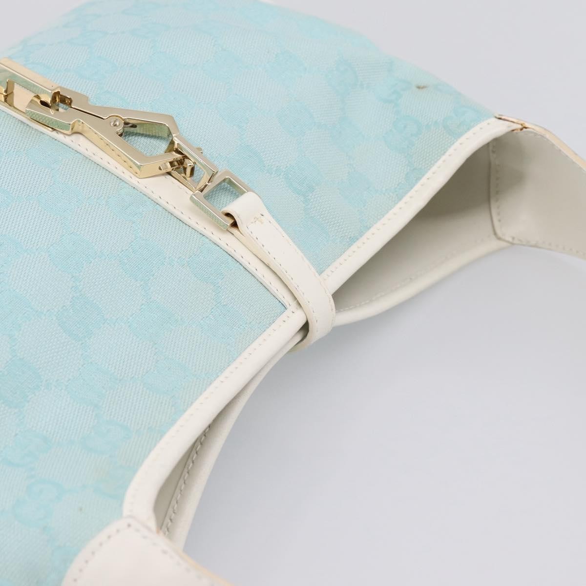 Gucci Jackie O Hobo Gg Canvas With Leather Blue Canvas Shoulder Bag Bag (Pre-Owned)