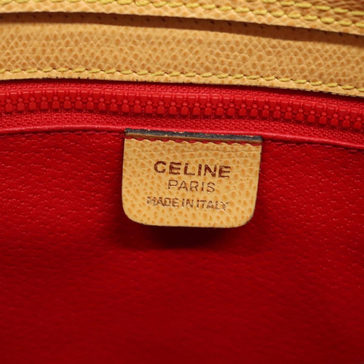 Celine Vintage Turnlock Leather Yellow Leather Handbag (Pre-Owned)