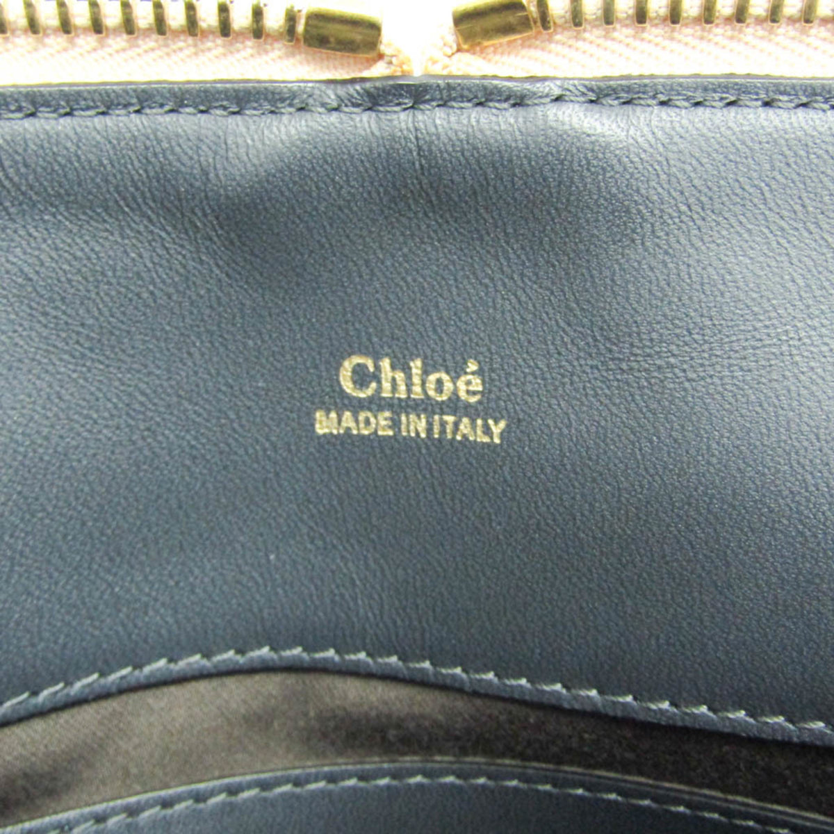 Chloe Bicolor Baylee Satchel Leather Gray Leather Handbag (Pre-Owned)