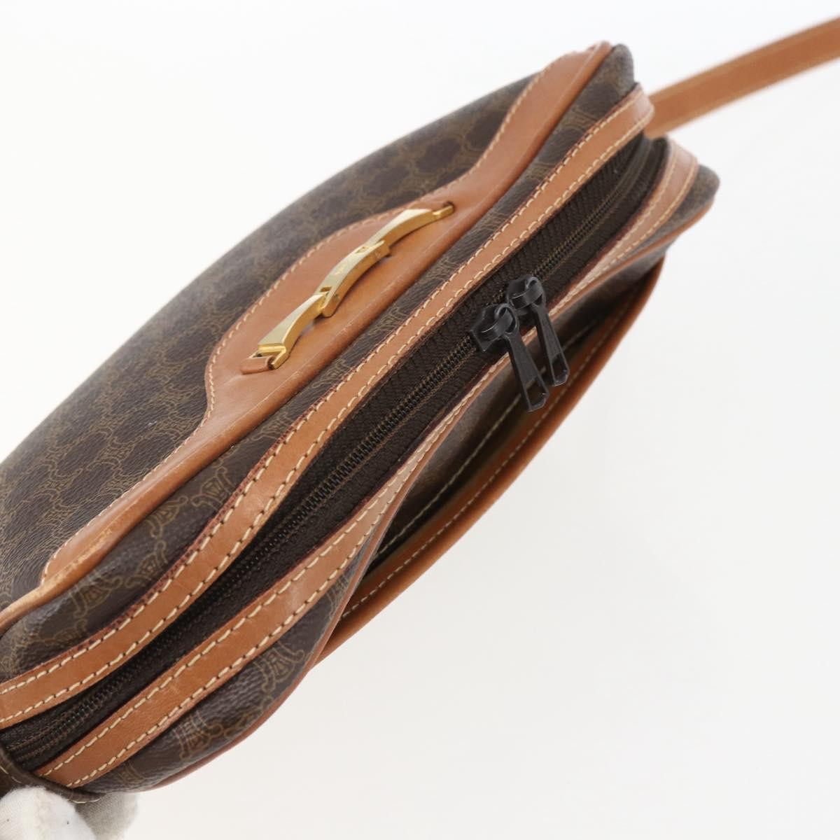 Celine Vintage Macadam Canvas And Leather Brown Canvas Shoulder Bag Bag (Pre-Owned)