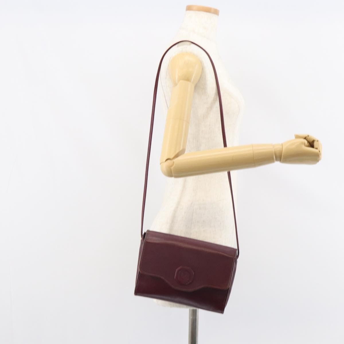 Christian Dior Vintage Leather Burgundy Leather Shoulder Bag Bag (Pre-Owned)