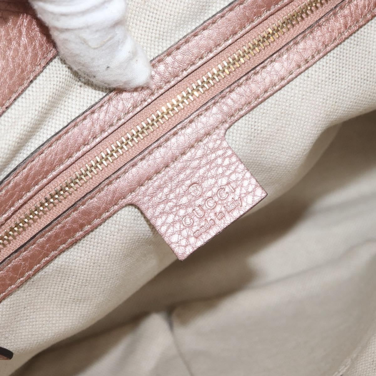 Gucci Bella Convertible Top Handle Leather Pink Leather Handbag (Pre-Owned)