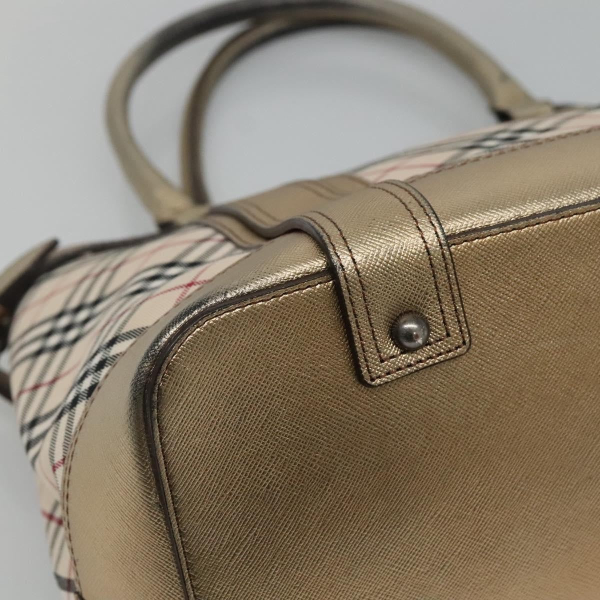 Burberry Nova Check Tote Canvas And Leather Beige Canvas Tote Bag Bag (Pre-Owned)