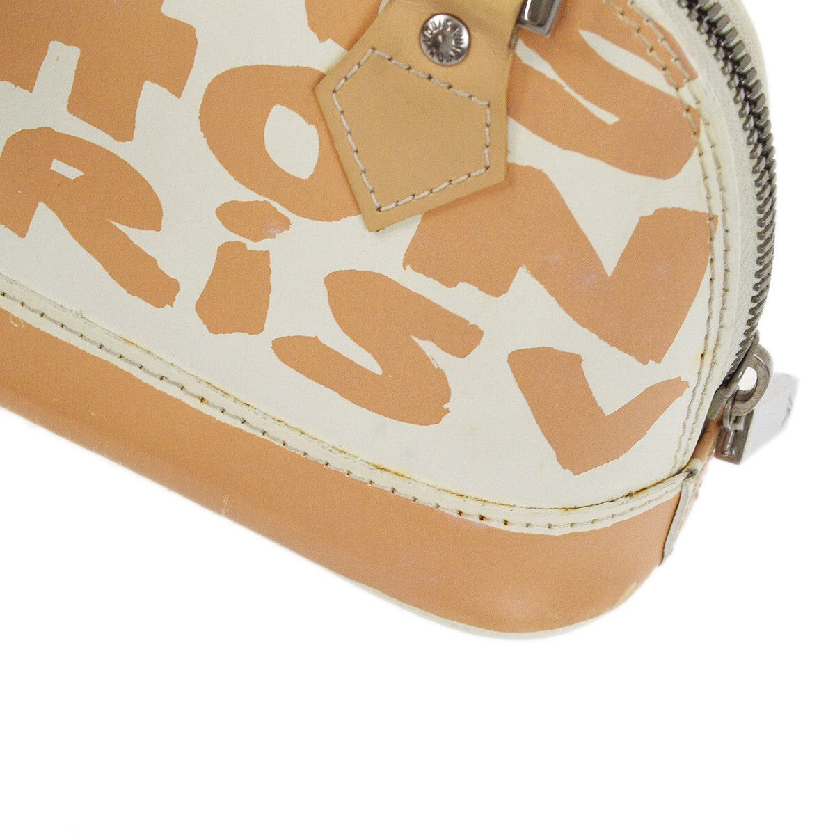 Louis Vuitton Alma Limited Edition Graffiti Leather Beige Leather Handbag (Pre-Owned)