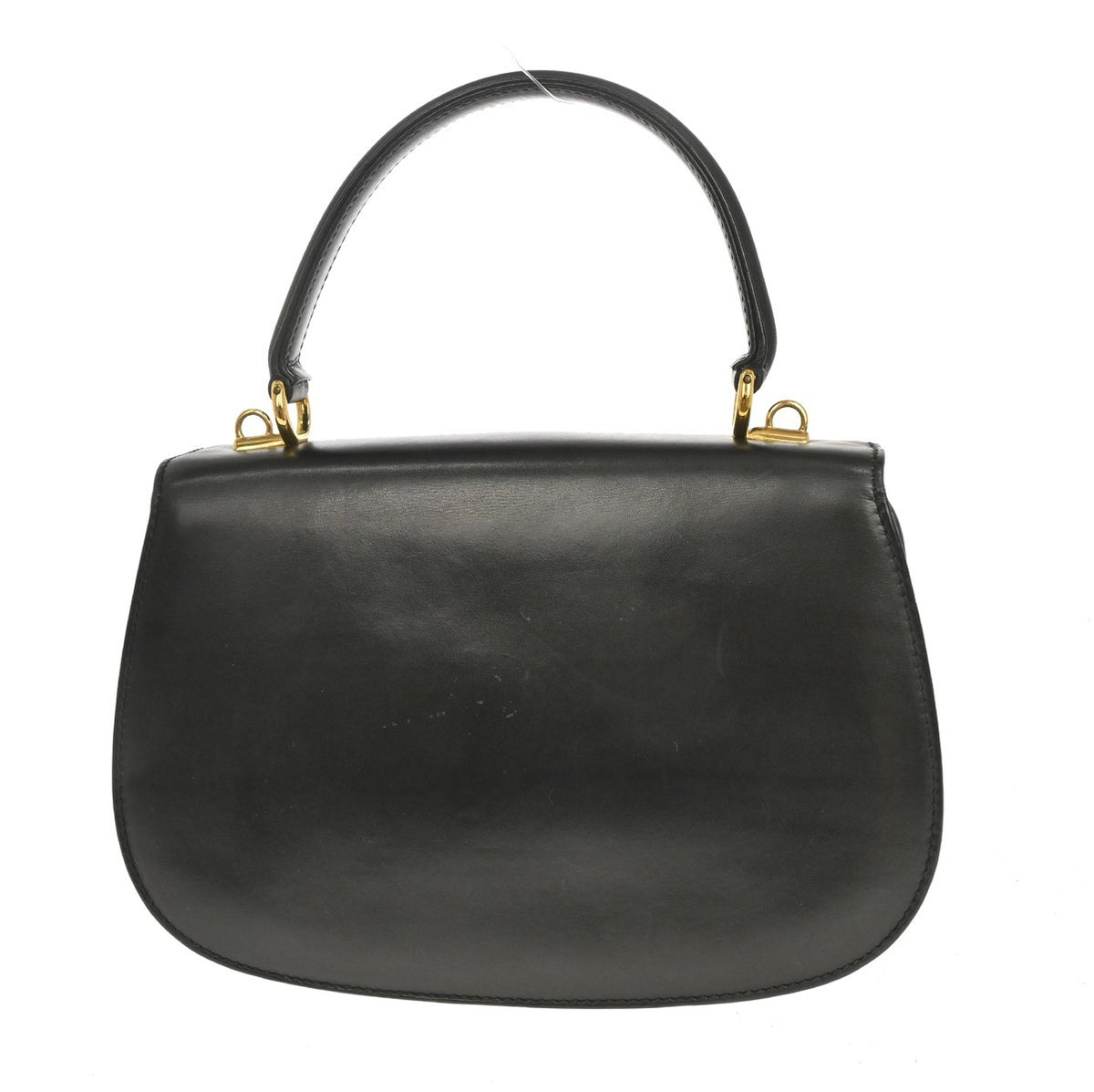 Gucci Lady Lock Satchel Leather Black Leather Handbag (Pre-Owned)