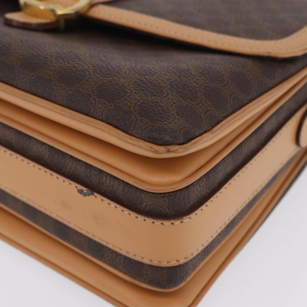 Celine Macadam Shoulder Canvas Brown Canvas Crossbody Bag Bag (Pre-Owned)