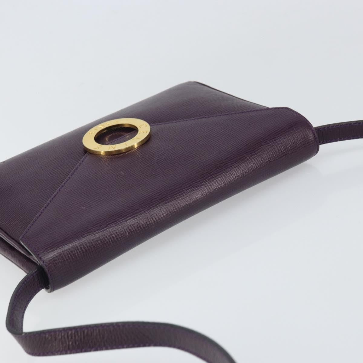 Celine Circle Logo Leather Purple Leather Shoulder Bag Bag (Pre-Owned)
