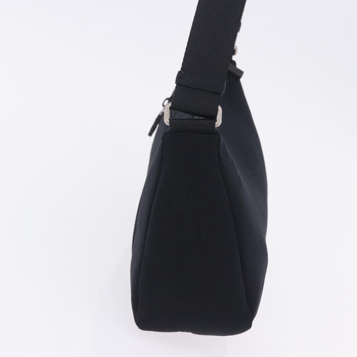 Miu Miu Shoulder Leather Black Nylon Shoulder Bag Bag (Pre-Owned)