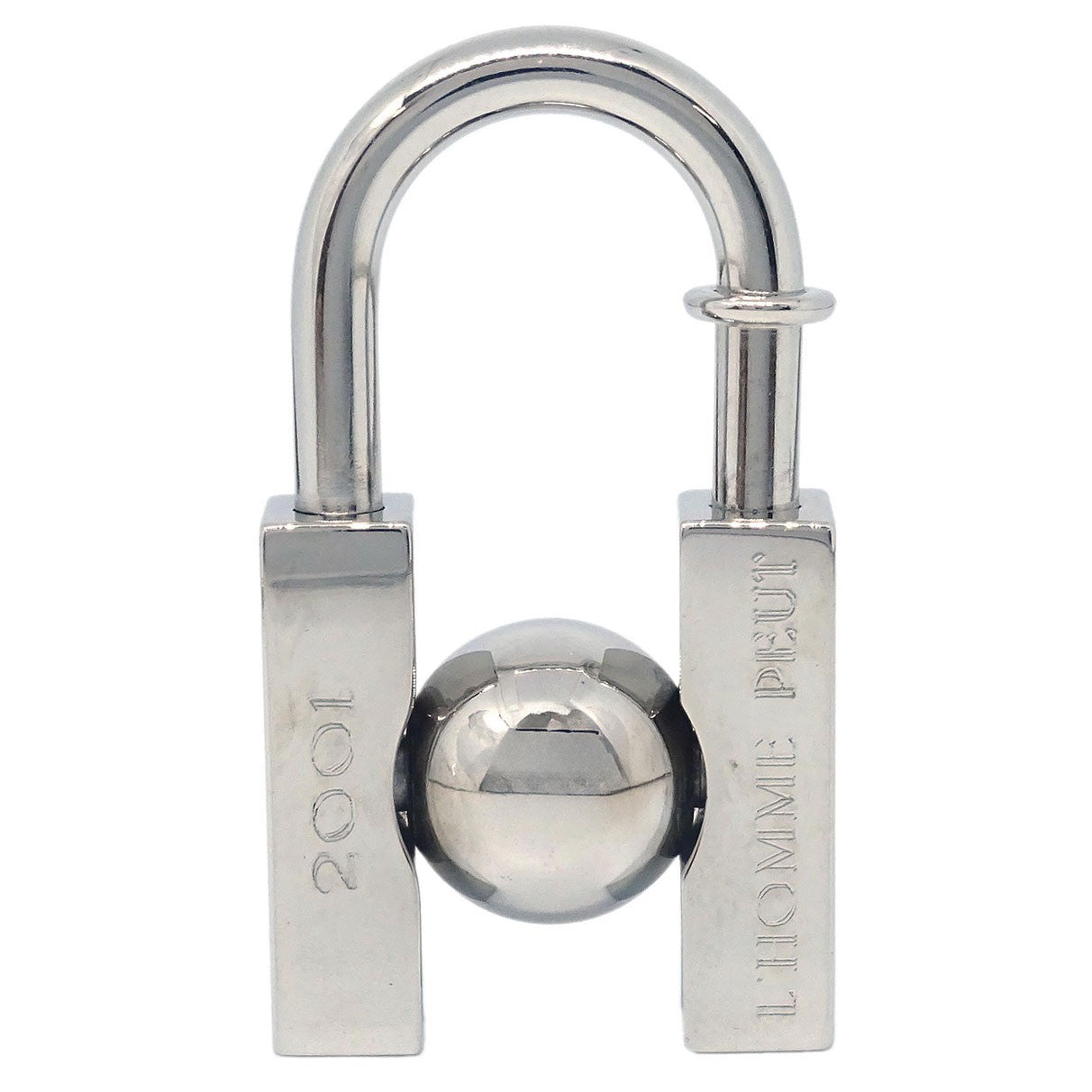 Hermes Lhomme Peut Embellir La Terre Cadena Lock Charm Metal Silver Silver_Plated Charms And Keychains Accessory (Pre-Owned)