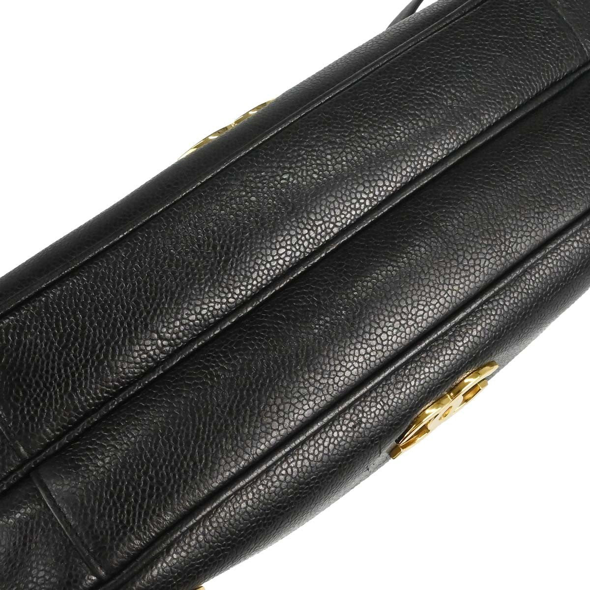 Chanel Triple Cc Chain Shoulder Caviar Leather Black Leather Shoulder Bag Bag (Pre-Owned)