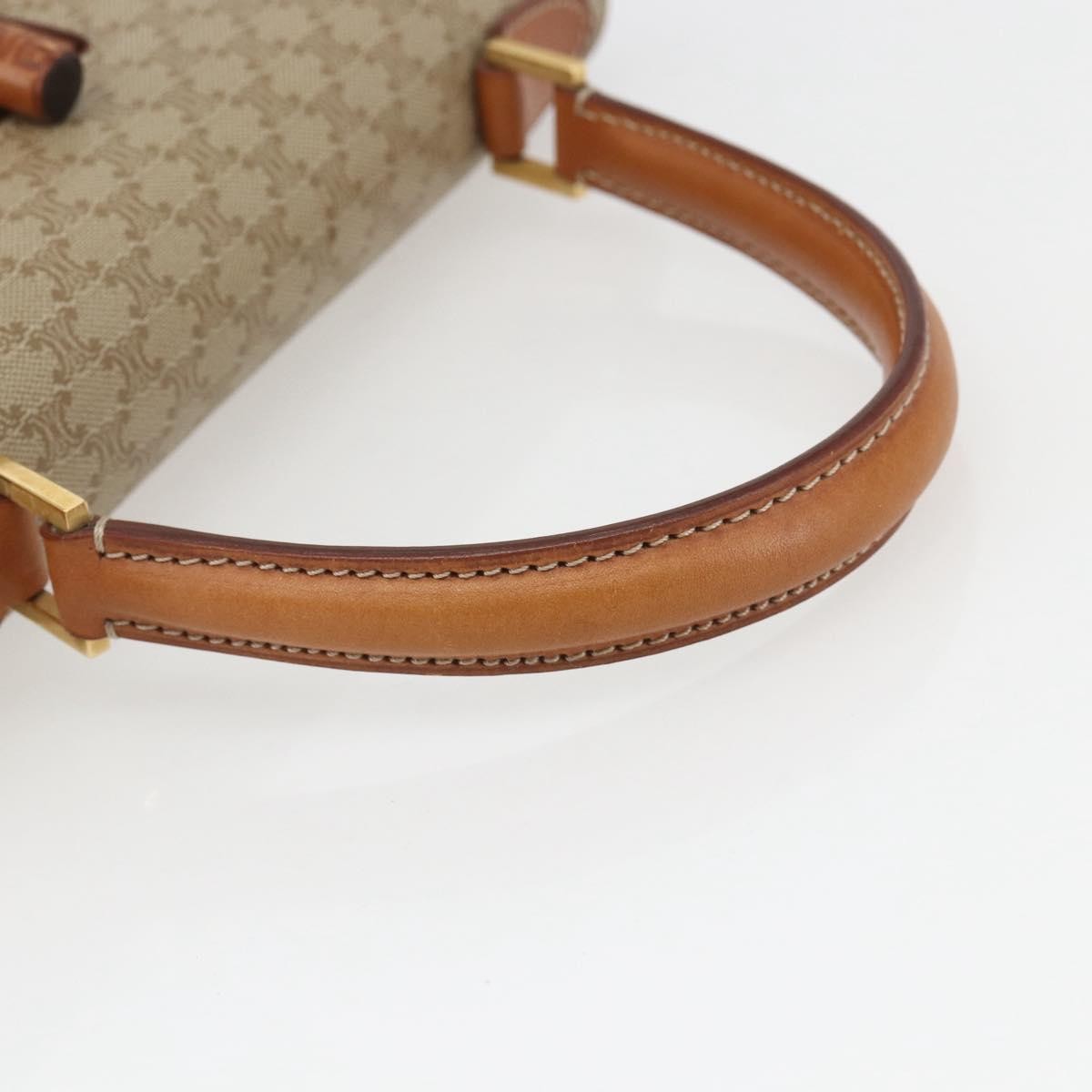 Celine Vintage Macadam Canvas And Leather Beige Canvas Handbag (Pre-Owned)