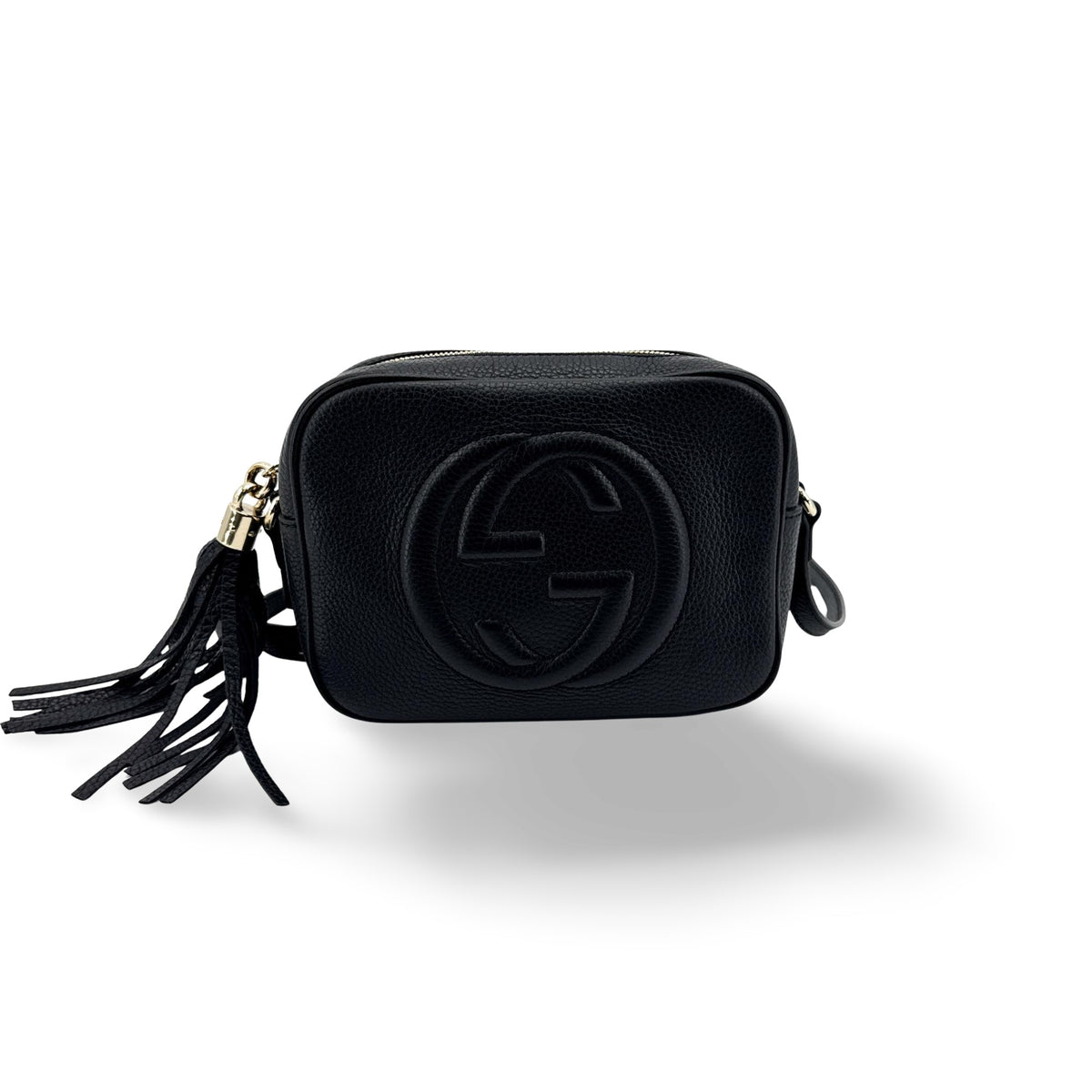 Gucci Soho Disco Leather Black Calfskin Crossbody Bag Bag (Pre-Owned)
