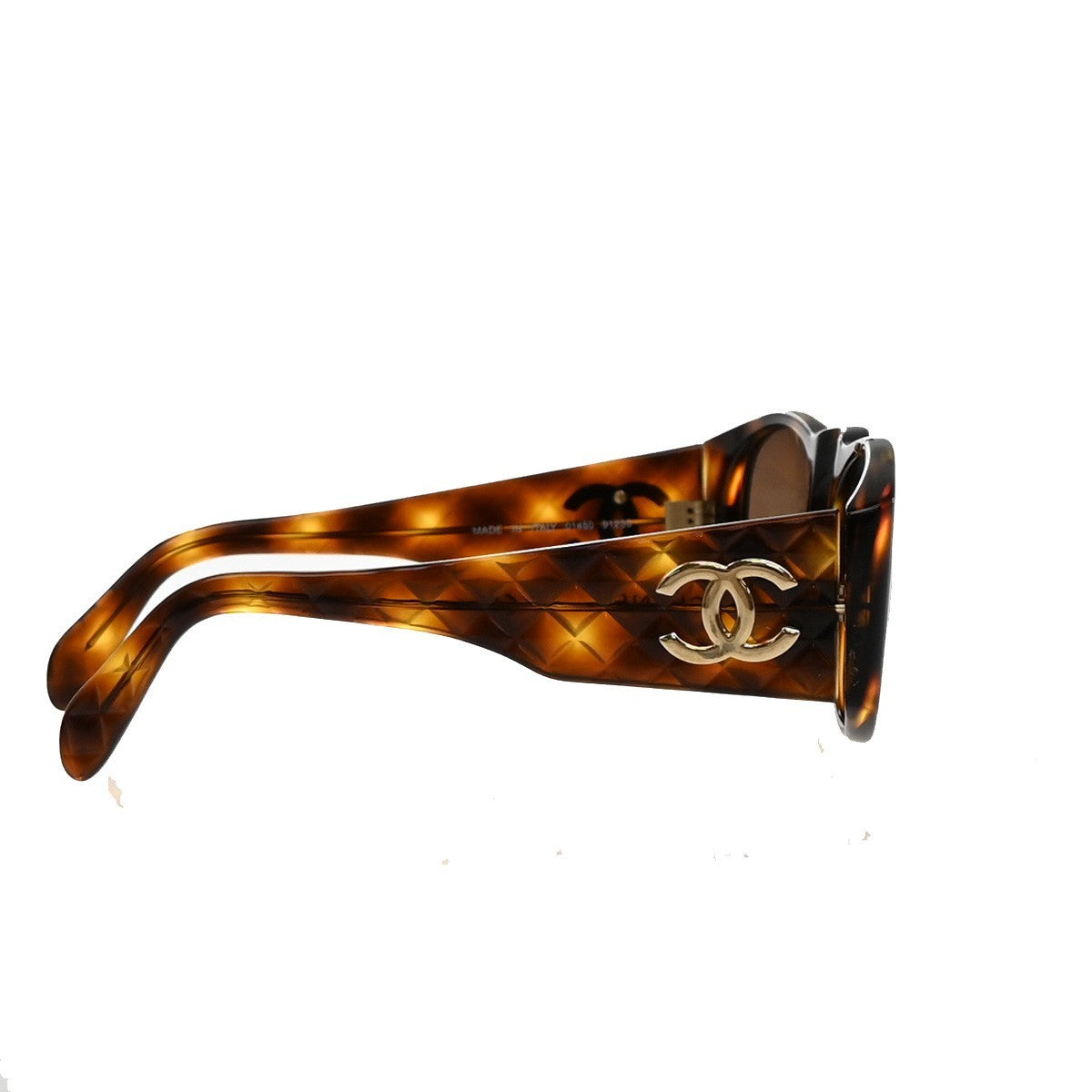 Chanel Cc Logo Matelasse Sunglasses Eye Wear Plastic Brown Plastic Sunglasse Accessory (Pre-Owned)