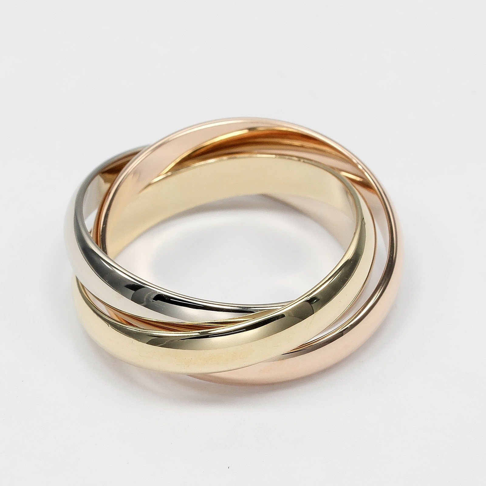 Cartier Trinity 18K Tricolor Gold Gold Yellow_Gold Ring Jewelry (Pre-Owned)