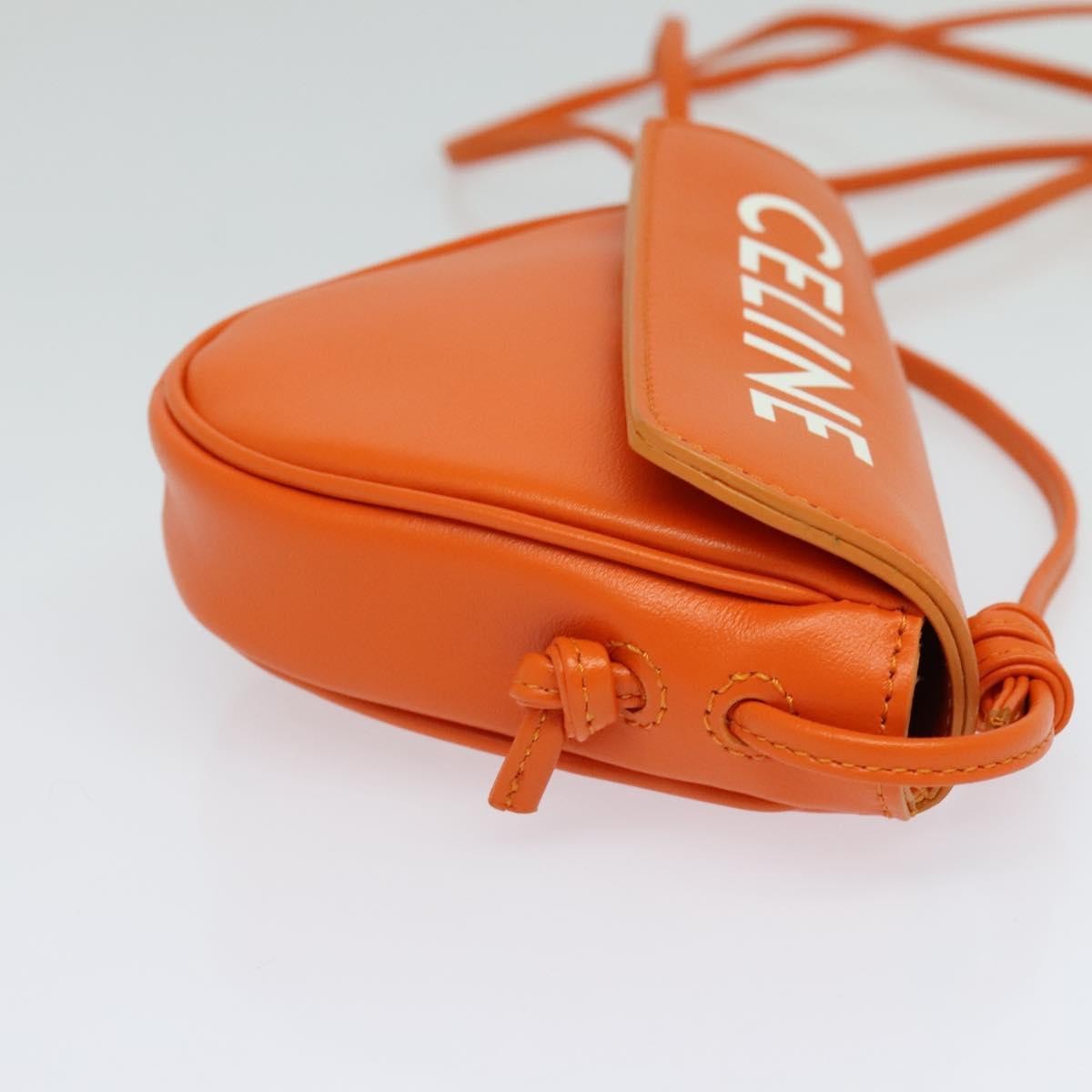 Celine Triangle Leather Orange Leather Shoulder Bag Bag (Pre-Owned)