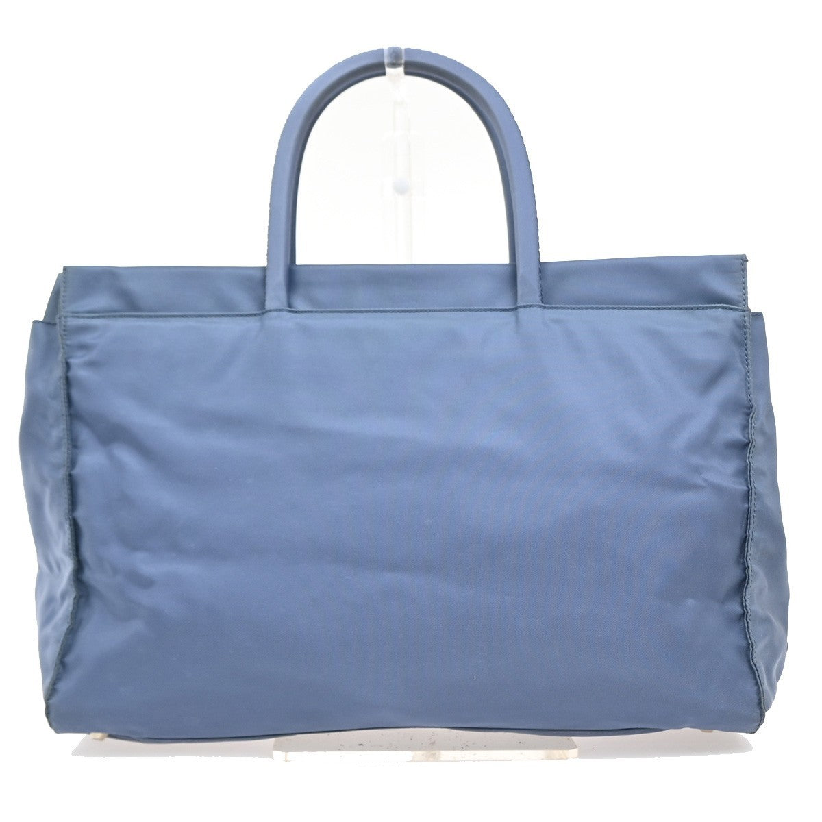 Prada Tessuto Tote Nylon And Leather Blue Nylon Handbag (Pre-Owned)