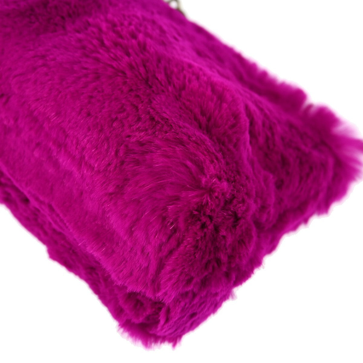 Chanel Vintage Cc Chain Rabbit Fur Purple Fur Shoulder Bag Bag (Pre-Owned)