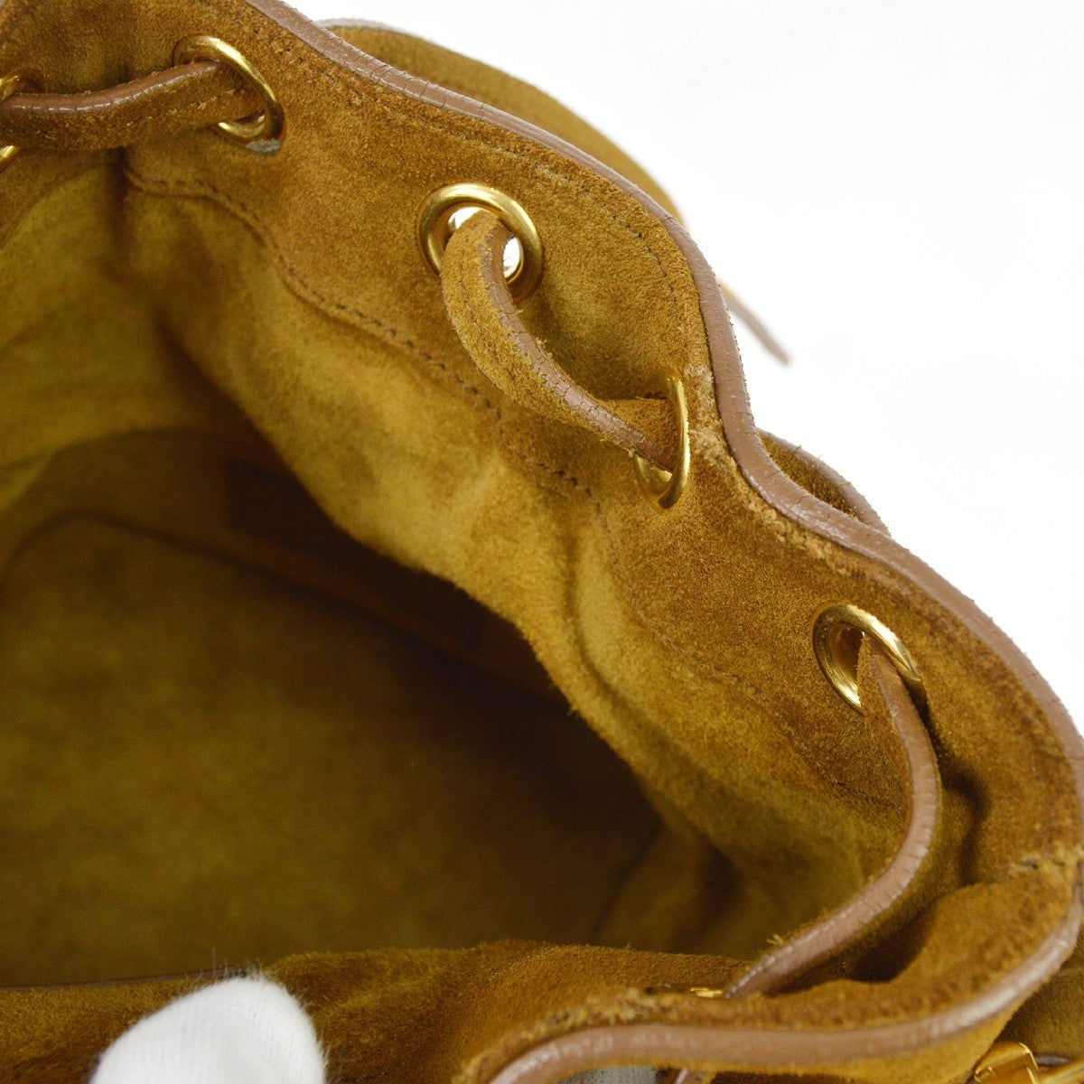 Saint Laurent Fringe Emmanuelle Bucket Suede Brown Suede Handbag (Pre-Owned)