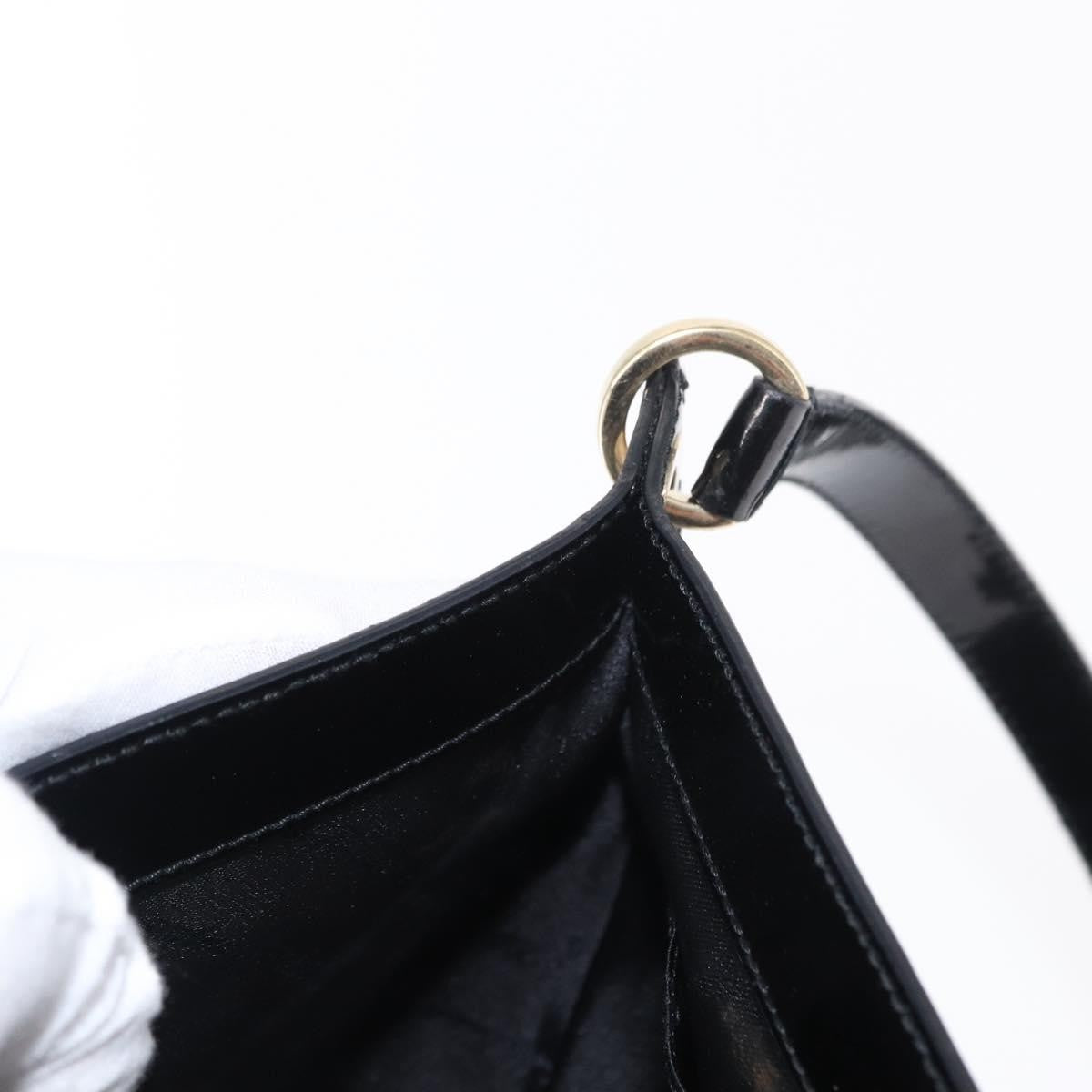 Salvatore Ferragamo Gancini Patent Leather Black Patent_Leather Shoulder Bag Bag (Pre-Owned)