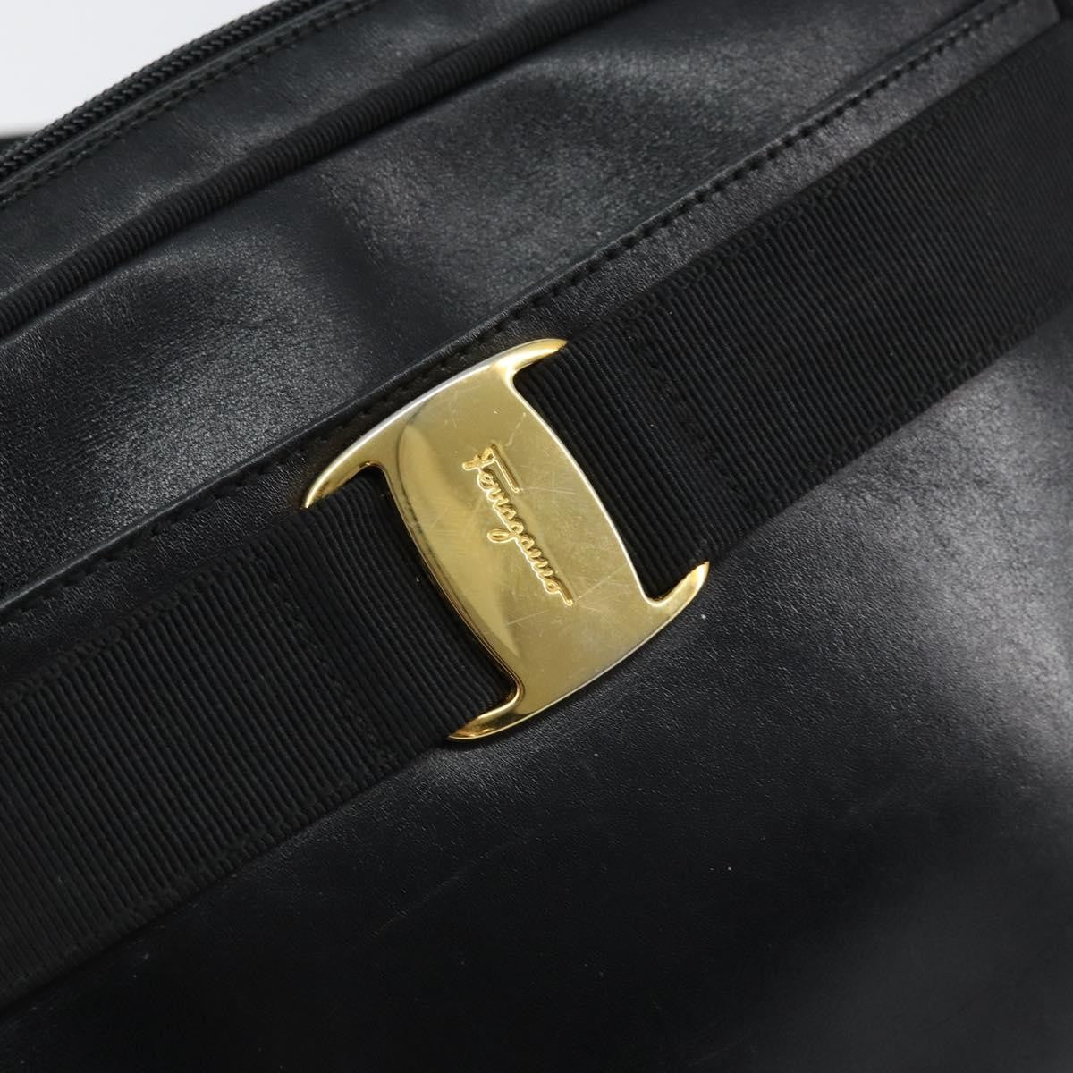 Salvatore Ferragamo Vala Leather Black Leather Shoulder Bag Bag (Pre-Owned)