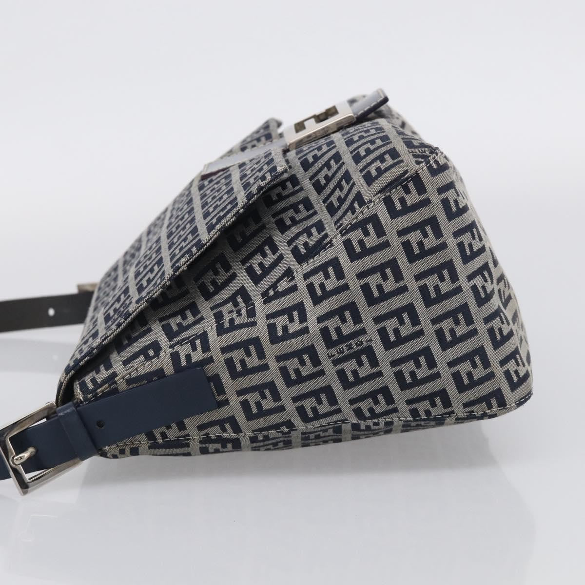 Fendi Fendi Mamma Baguette Monogram Canvas Navy Canvas Handbag (Pre-Owned)