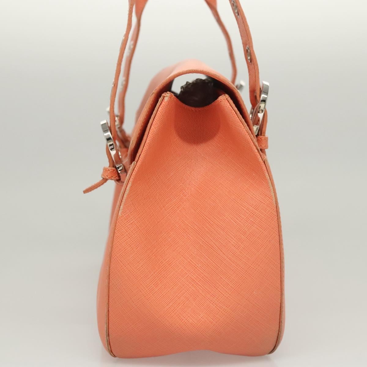 Salvatore Ferragamo Gancini Leather Orange Leather Handbag (Pre-Owned)
