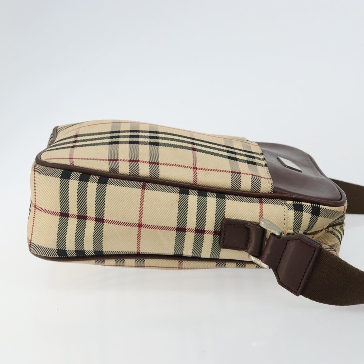 Burberry Zip Messenger Nova Check Canvas And Leather Beige Canvas Shoulder Bag Bag (Pre-Owned)