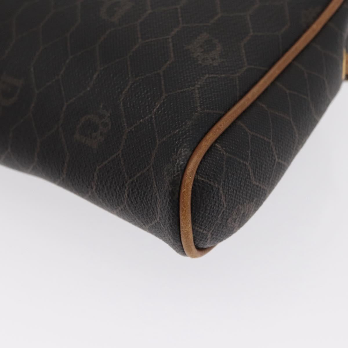 Christian Dior Vintage Honeycomb Canvas And Leather Black Canvas Shoulder Bag Bag (Pre-Owned)