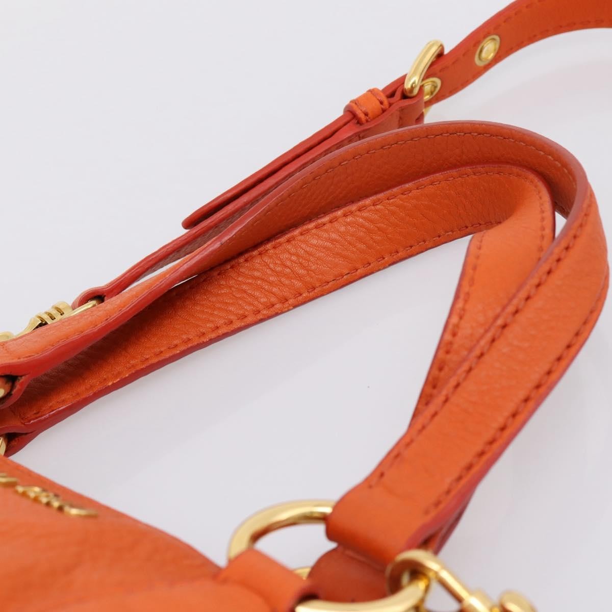 Miu Miu Caribou Convertible Tote Leather Orange Leather Handbag (Pre-Owned)