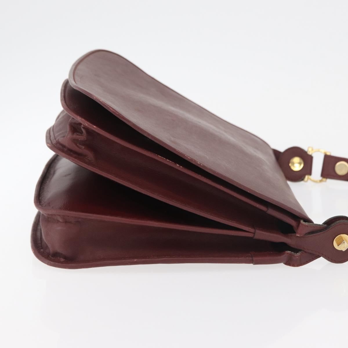 Cartier Must De Cartier Leather Burgundy Leather Shoulder Bag Bag (Pre-Owned)