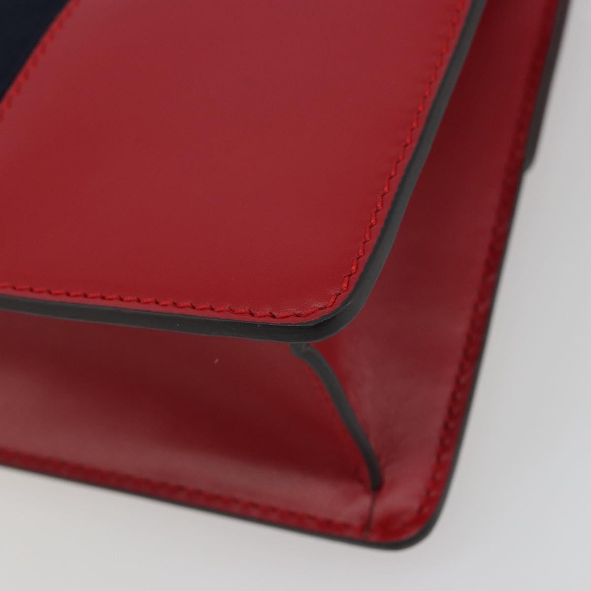 Gucci Sylvie Leather Red Leather Shoulder Bag Bag (Pre-Owned)