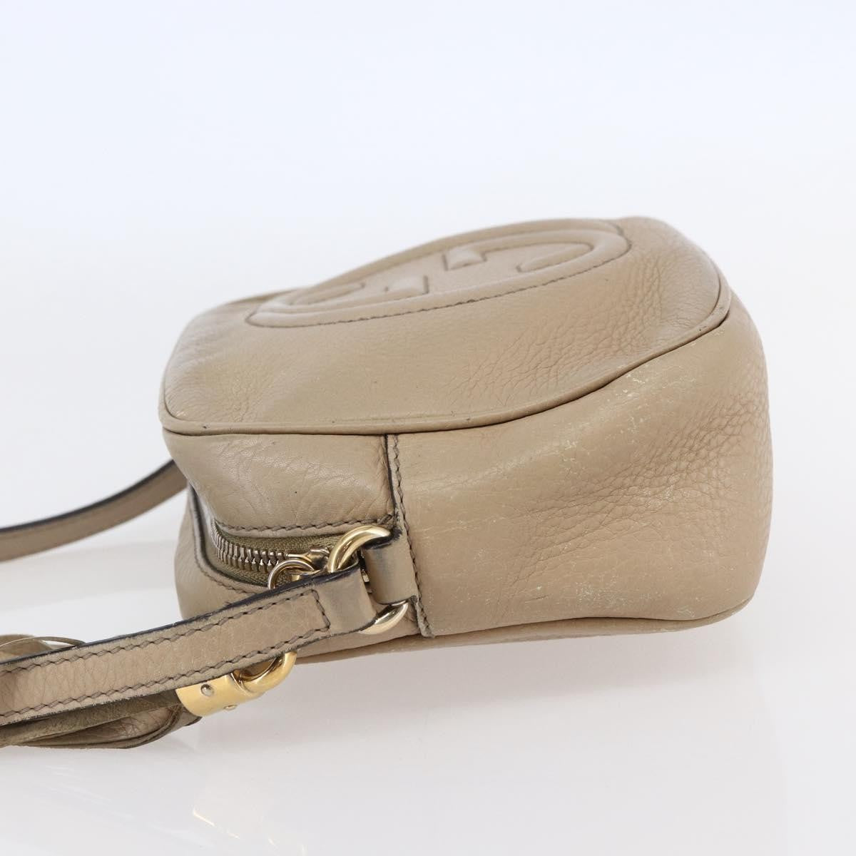 Gucci Soho Disco Leather Beige Leather Shoulder Bag Bag (Pre-Owned)