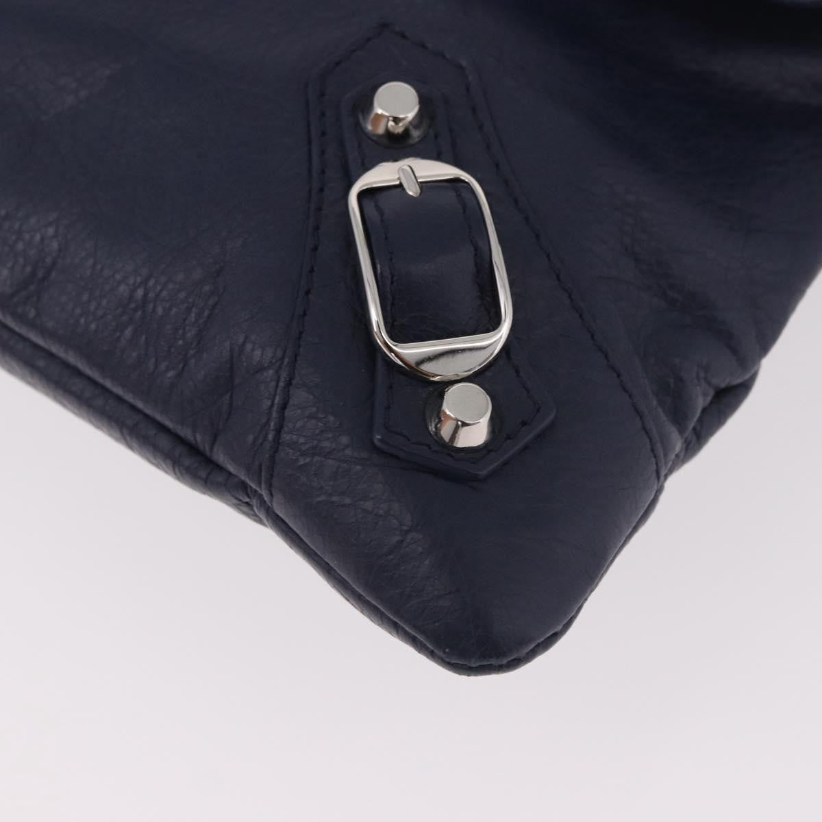 Balenciaga Classic Studs Envelope Strap Clutch Leather Navy Leather Clutche & Pouche Bag (Pre-Owned)