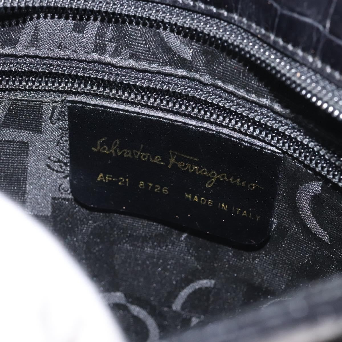 Salvatore Ferragamo Vara Leather Black Leather Shoulder Bag Bag (Pre-Owned)