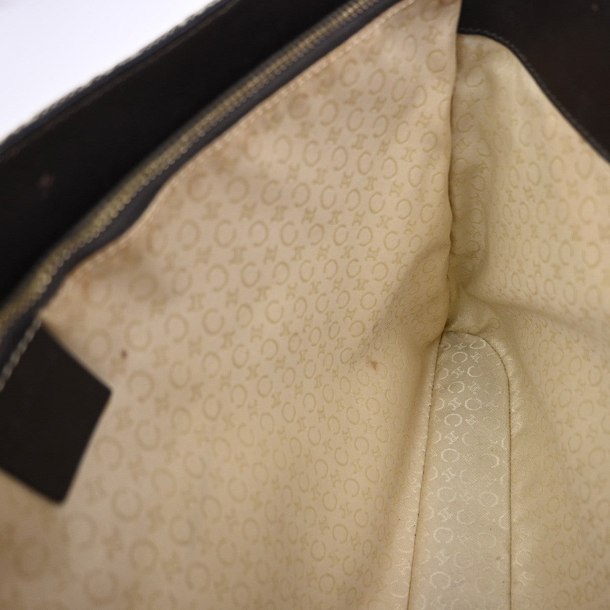 Celine Vintage Macadam Shopper Coated Canvas Brown Canvas Tote Bag Bag (Pre-Owned)