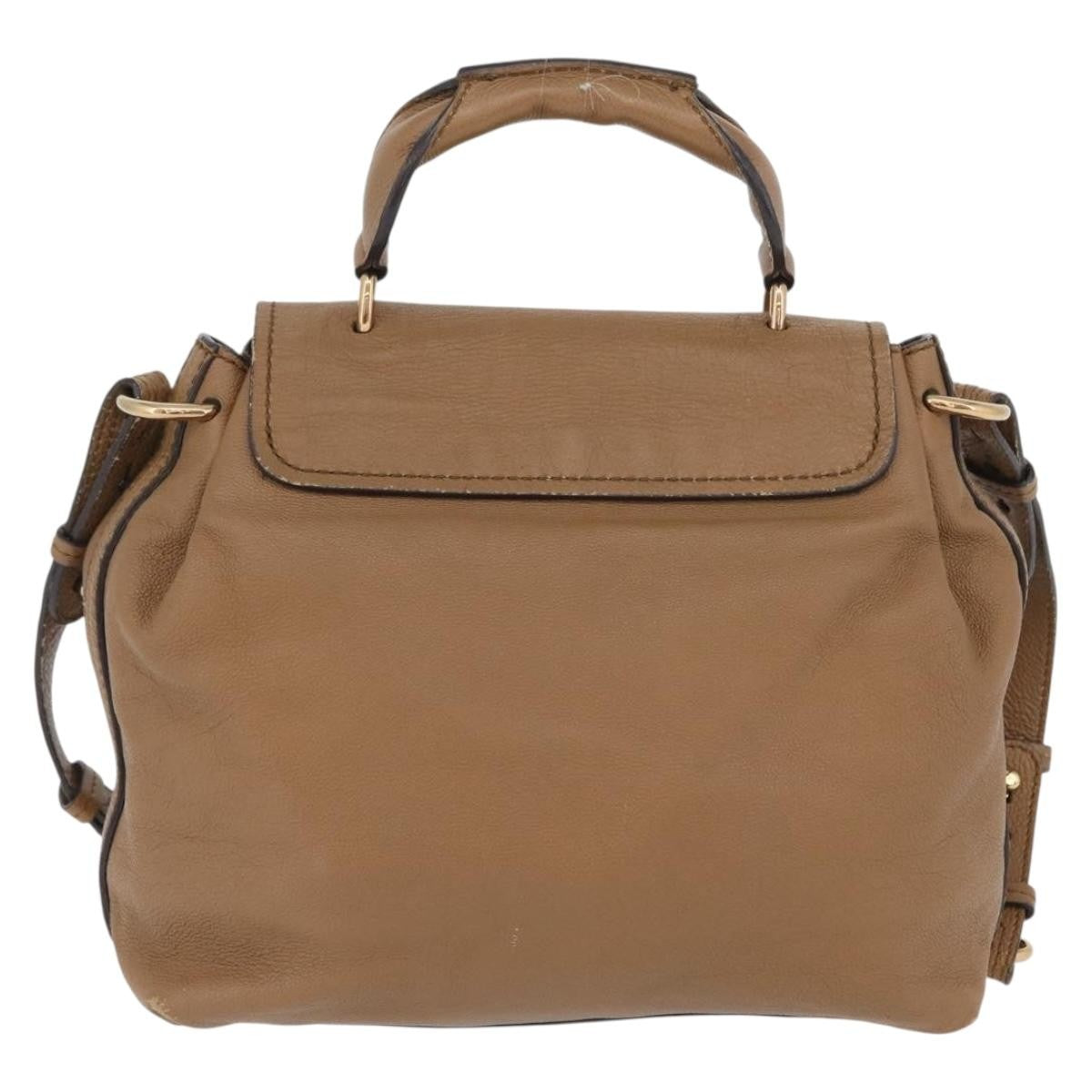 Chloe Elsie Convertible Satchel Leather Brown Leather Handbag (Pre-Owned)