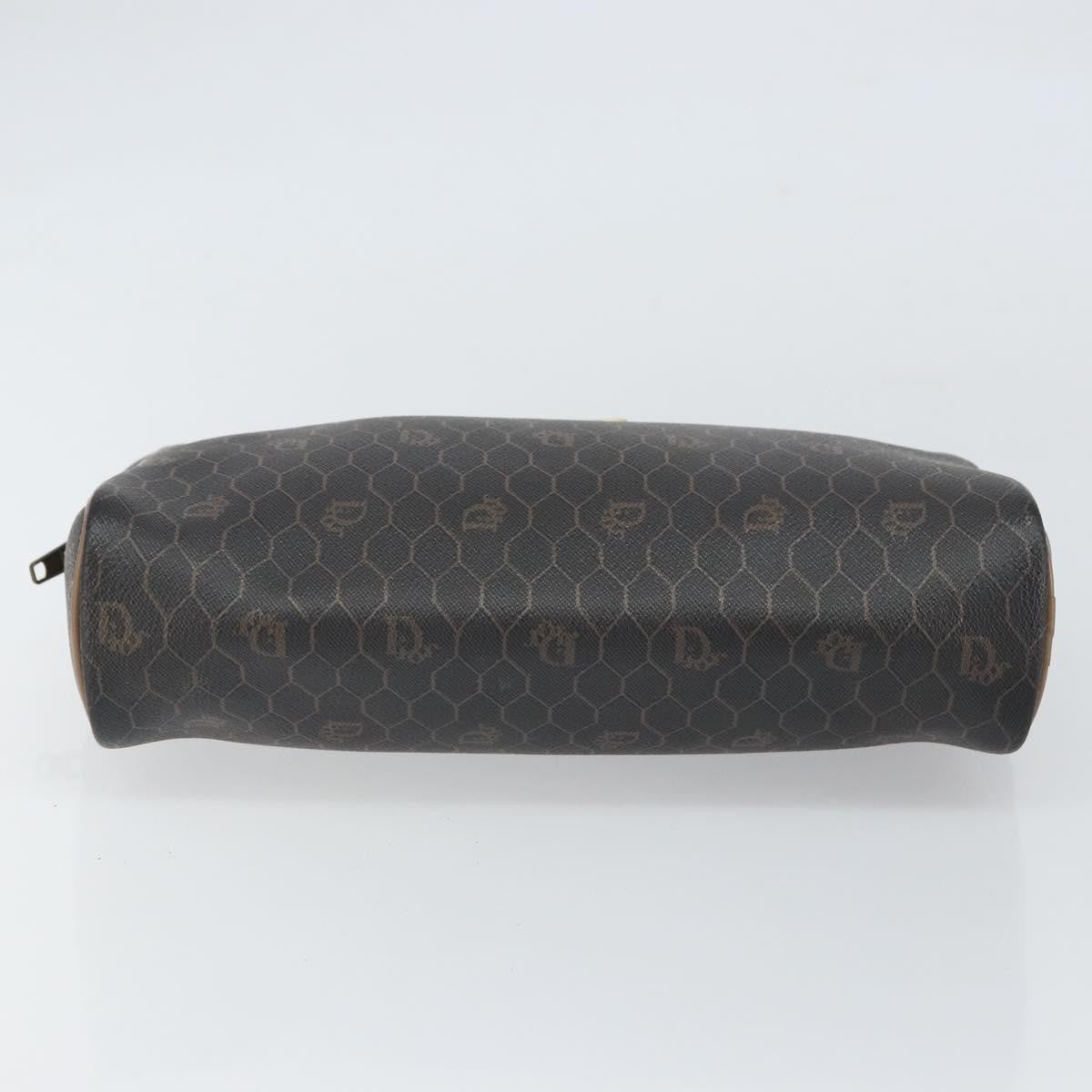 Christian Dior Vintage Honeycomb Zip Canvas And Leather Black Canvas Clutche & Pouche Bag (Pre-Owned)