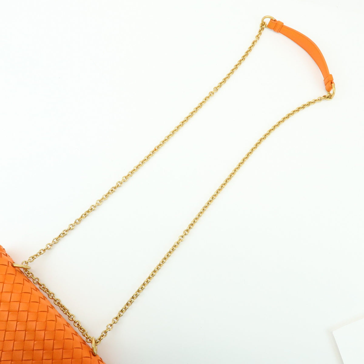 Bottega Veneta Olimpia Intrecciato Nappa Orange Leather Crossbody Bag Bag (Pre-Owned)