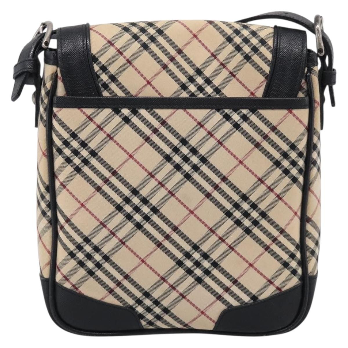 Burberry Nova Check Shoulder Bag Canvas Beige Canvas Shoulder Bag Bag (Pre-Owned)