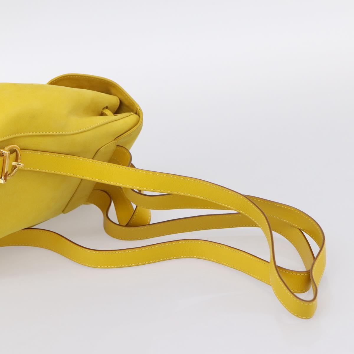 Salvatore Ferragamo Gancini Suede Yellow Suede Backpack Bag (Pre-Owned)