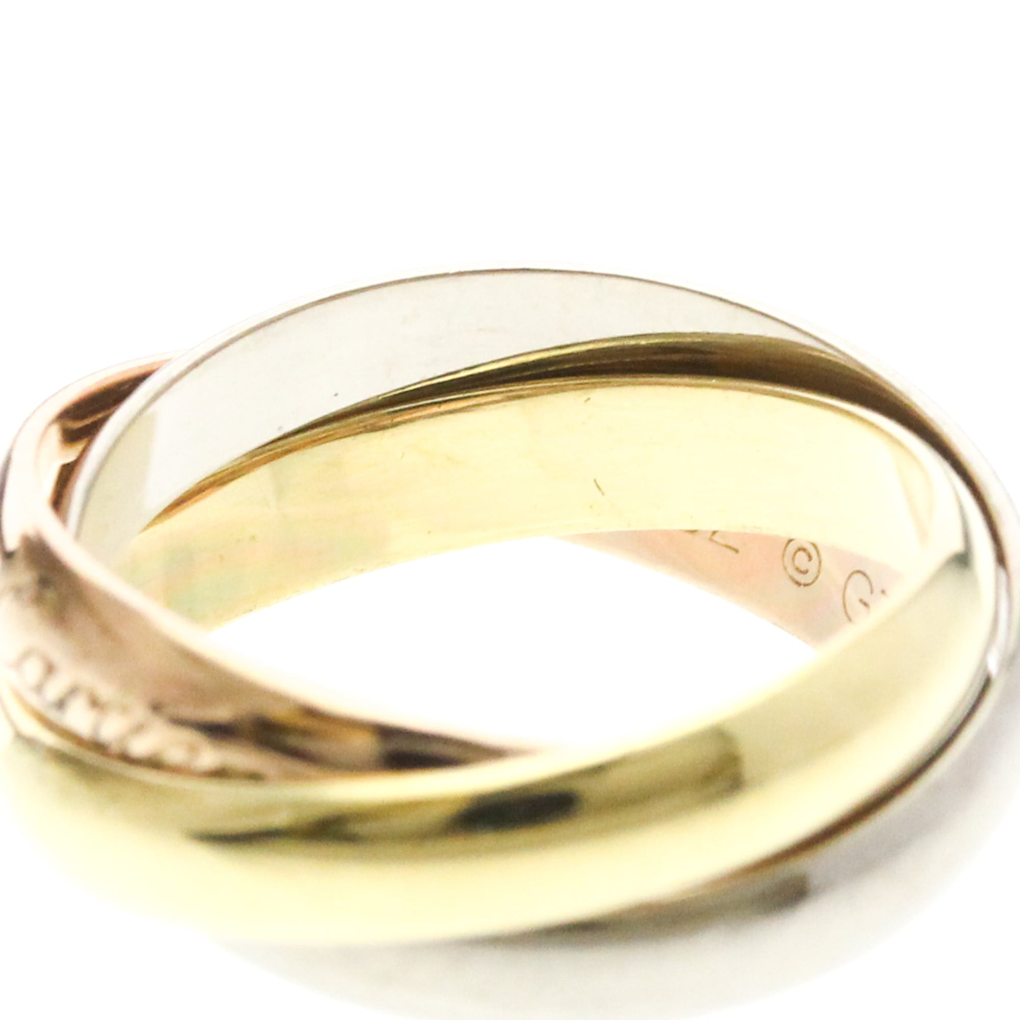 Cartier Trinity 18K Tricolor Gold Gold Gold Ring Jewelry (Pre-Owned)