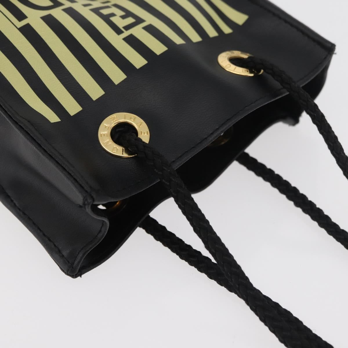 Fendi Fazzuolo Leather Black Polyester Tote Bag Bag (Pre-Owned)