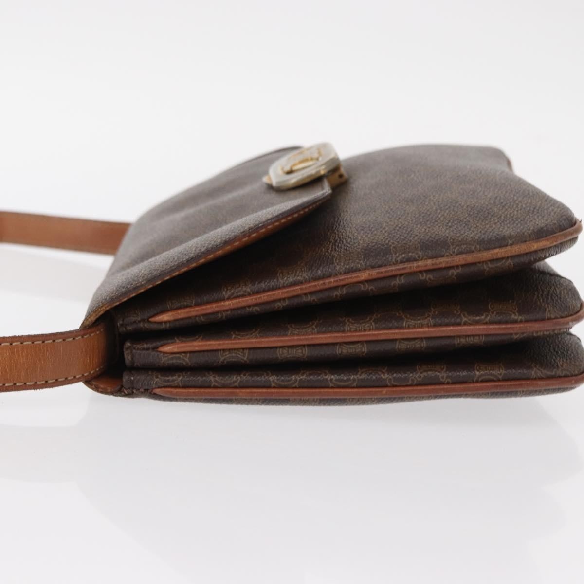 Celine Vintage Macadam Canvas Brown Canvas Shoulder Bag Bag (Pre-Owned)