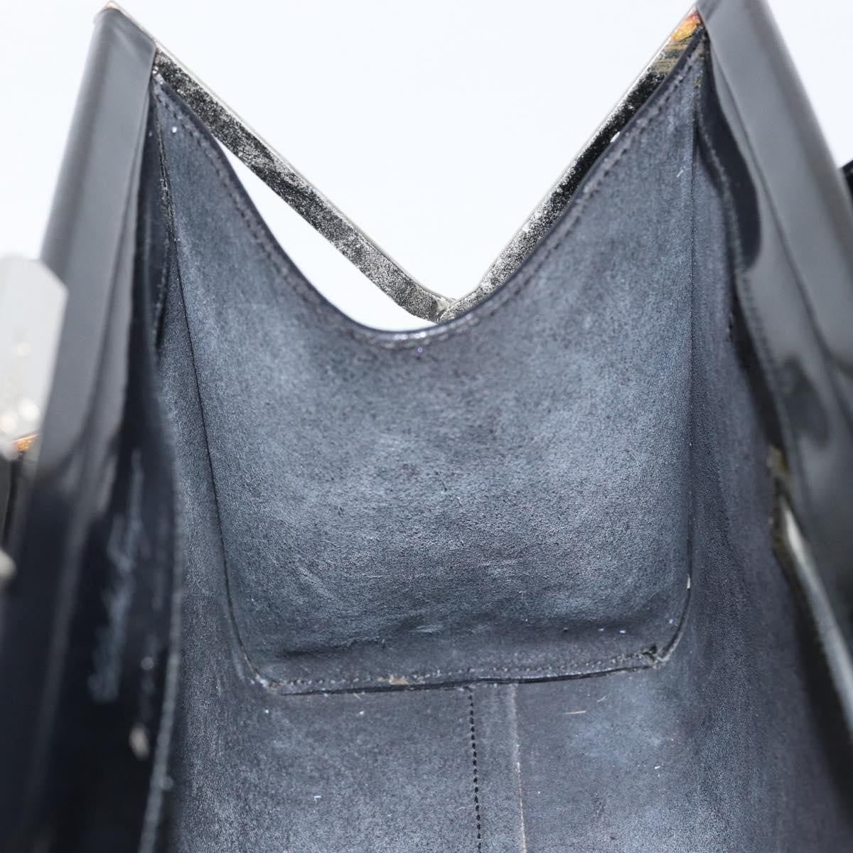 Salvatore Ferragamo Vintage Patent Leather Black Patent_Leather Tote Bag Bag (Pre-Owned)