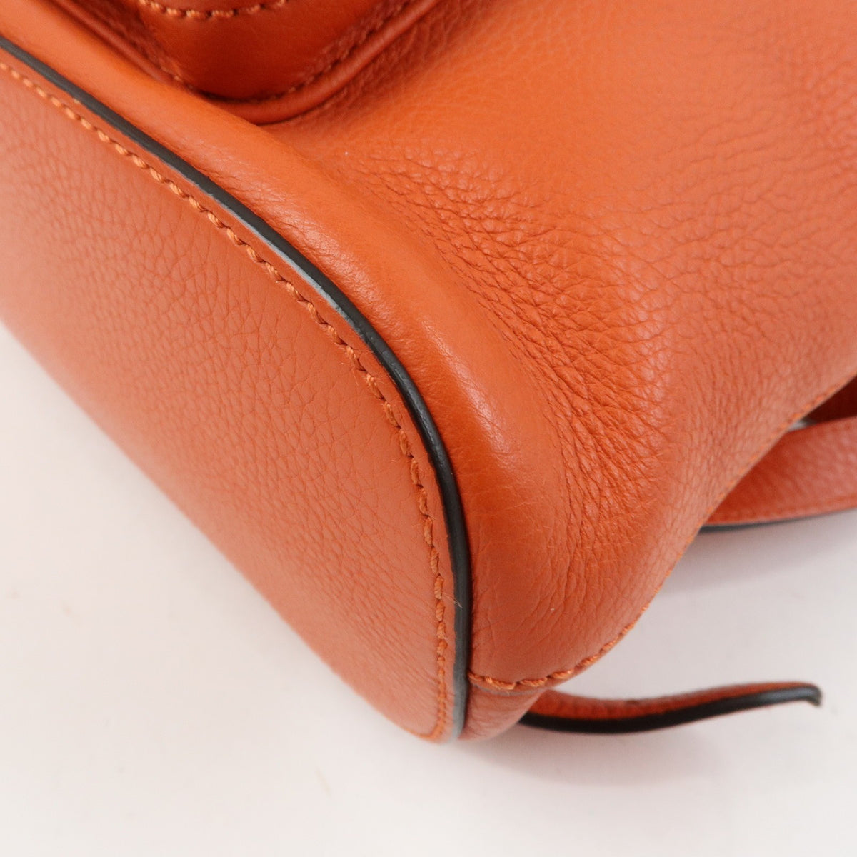 Gucci Bamboo Tassel Leather Orange Leather Backpack Bag (Pre-Owned)