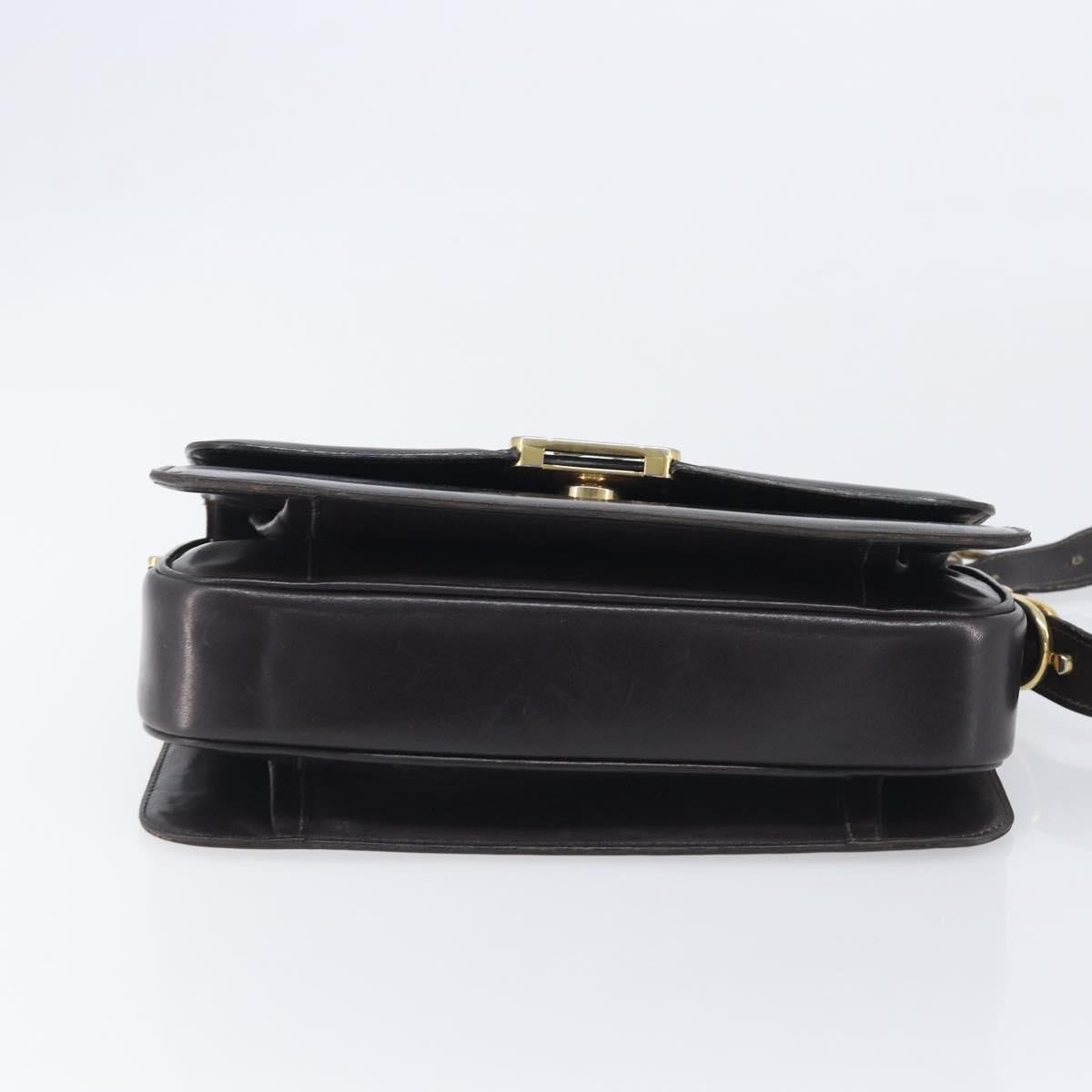 Celine Horse Carriage Leather Black Leather Shoulder Bag Bag (Pre-Owned)