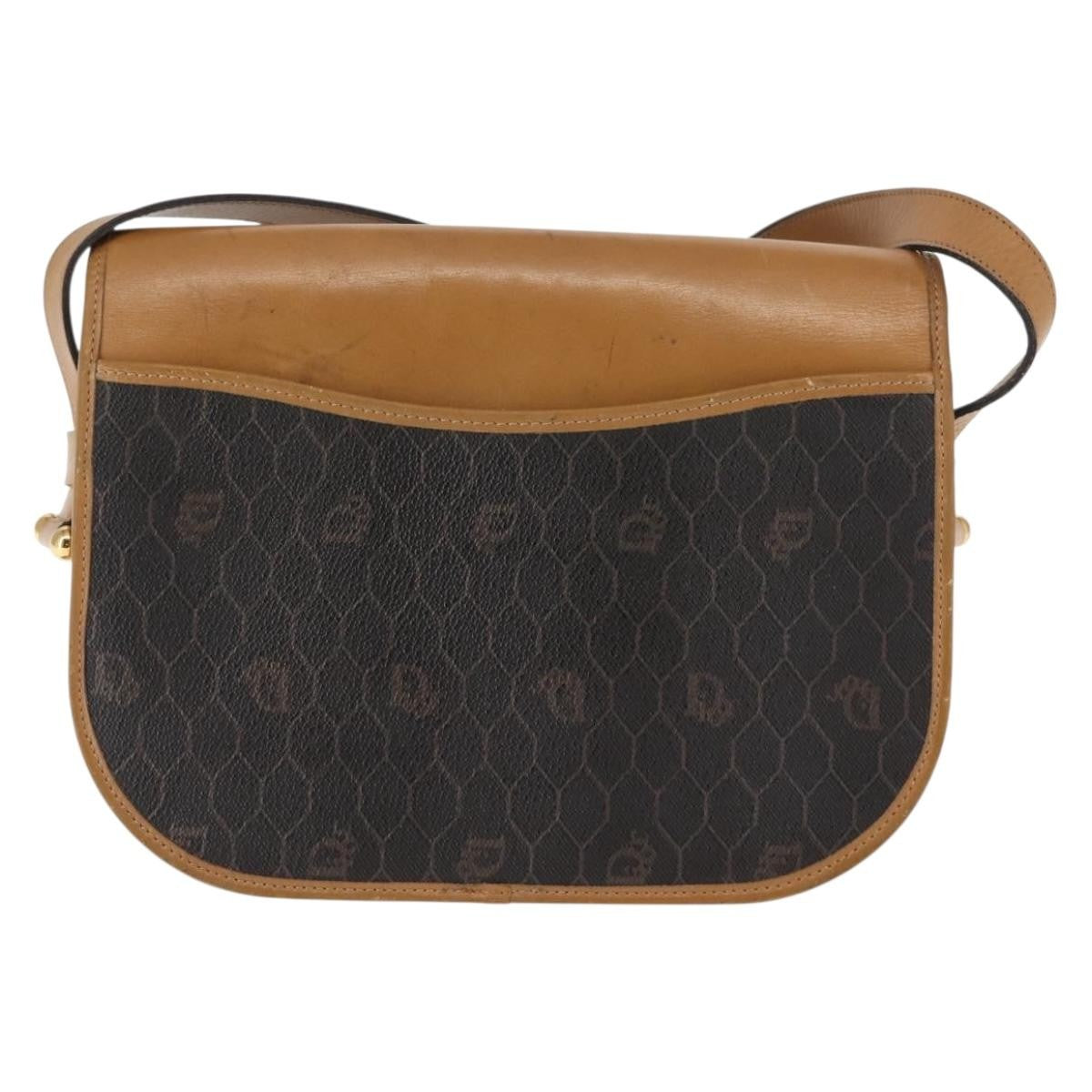 Christian Dior Vintage Honeycomb Canvas And Leather Brown Canvas Shoulder Bag Bag (Pre-Owned)