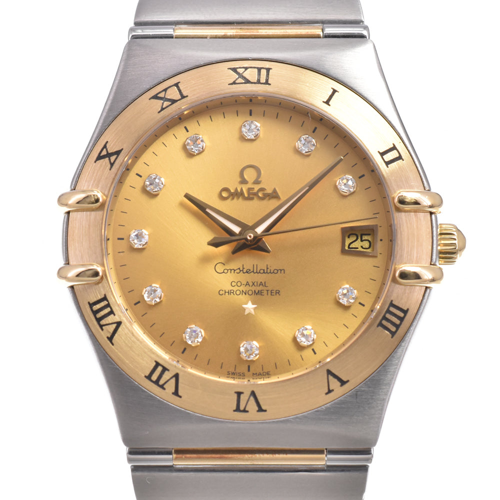 Omega Constellation Co-Axial Chronometer Automatic Stainless Steel And Yellow Gold With Diamond Markers And Mother Of Pearl Watch (Pre-Owned)