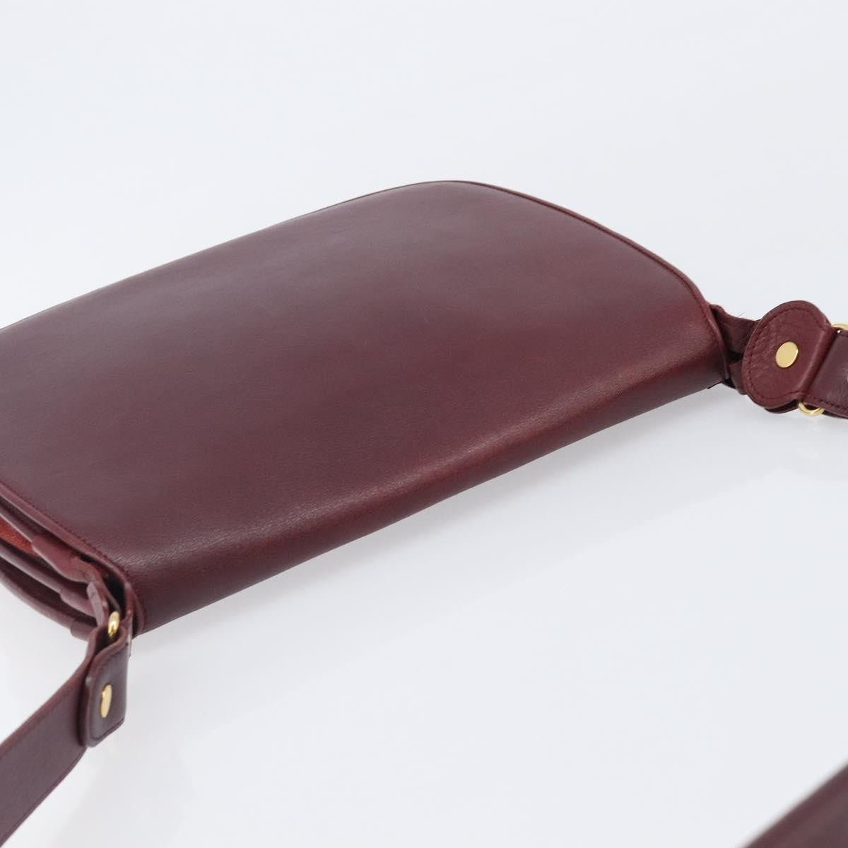 Cartier Must De Cartier Leather Burgundy Leather Shoulder Bag Bag (Pre-Owned)