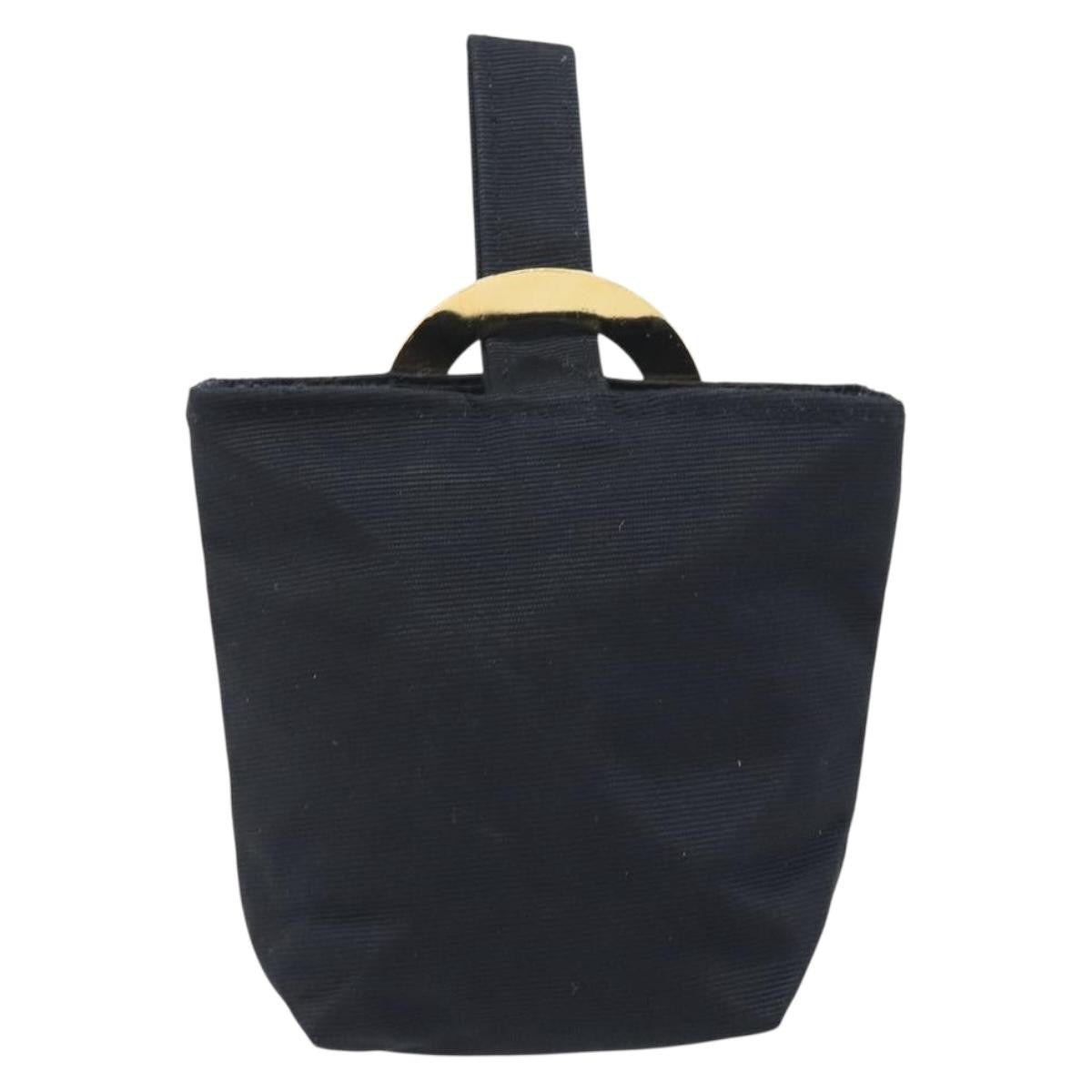 Celine Circle Logo Pouch Canvas Black Canvas Clutche & Pouche Bag (Pre-Owned)